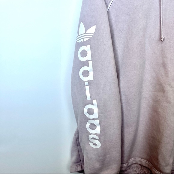 Adidas Winter Ease Pullover Hoodie Sweatshirt - Medium Pink Lavender, Oversized - Picture 11 of 12
